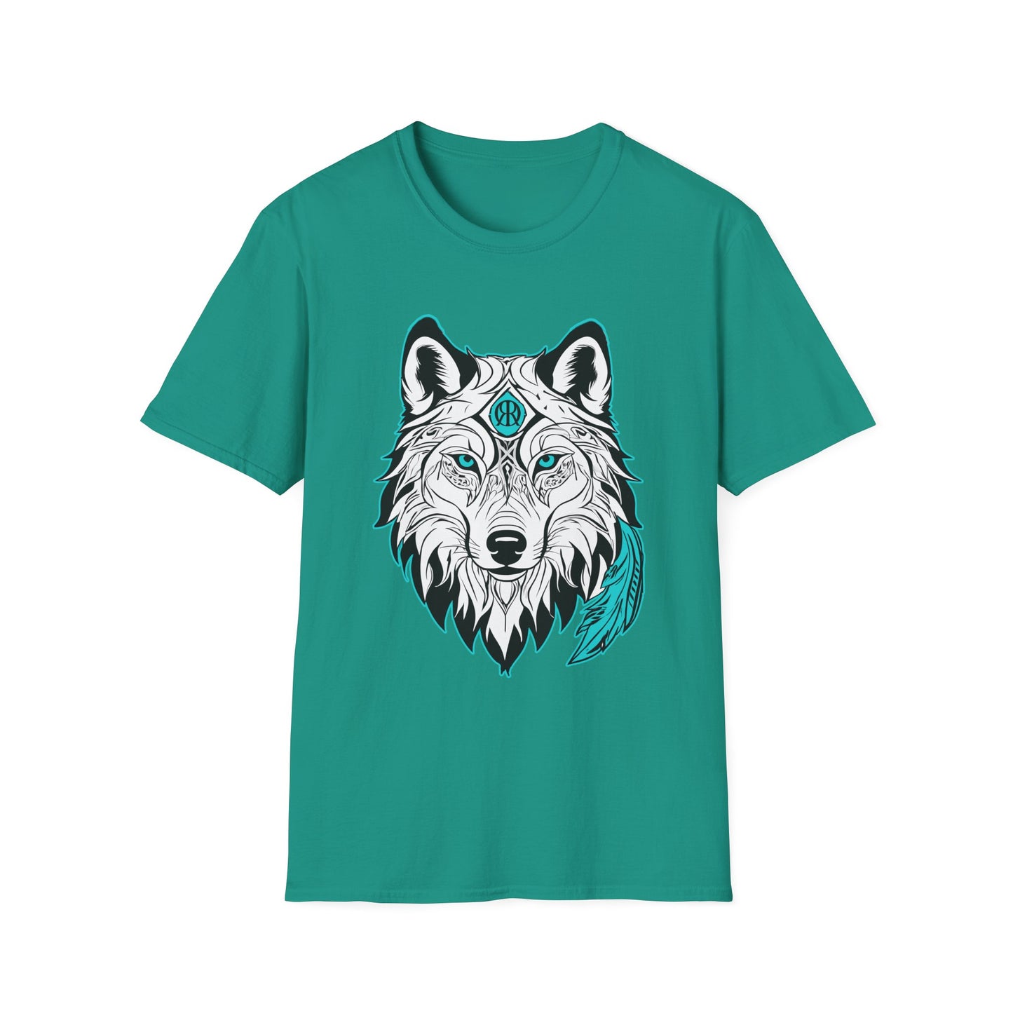 Mystical Wolf Unisex Softstyle T-Shirt - Boho Chic Graphic Tee