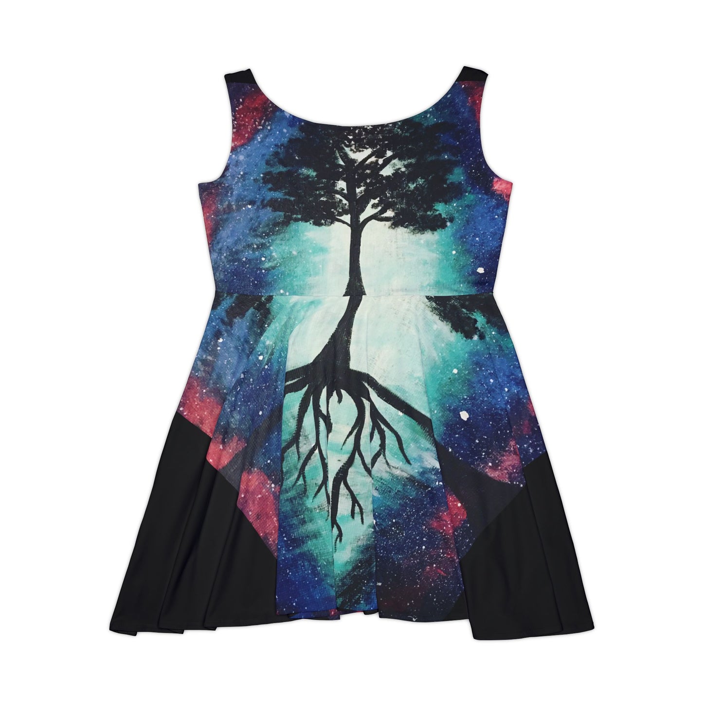 Cosmic Valkyrie Skater Dress, Space Themed Dress, Women's Galactic Dress, Fantasy Fashion, Unique Summer Dress