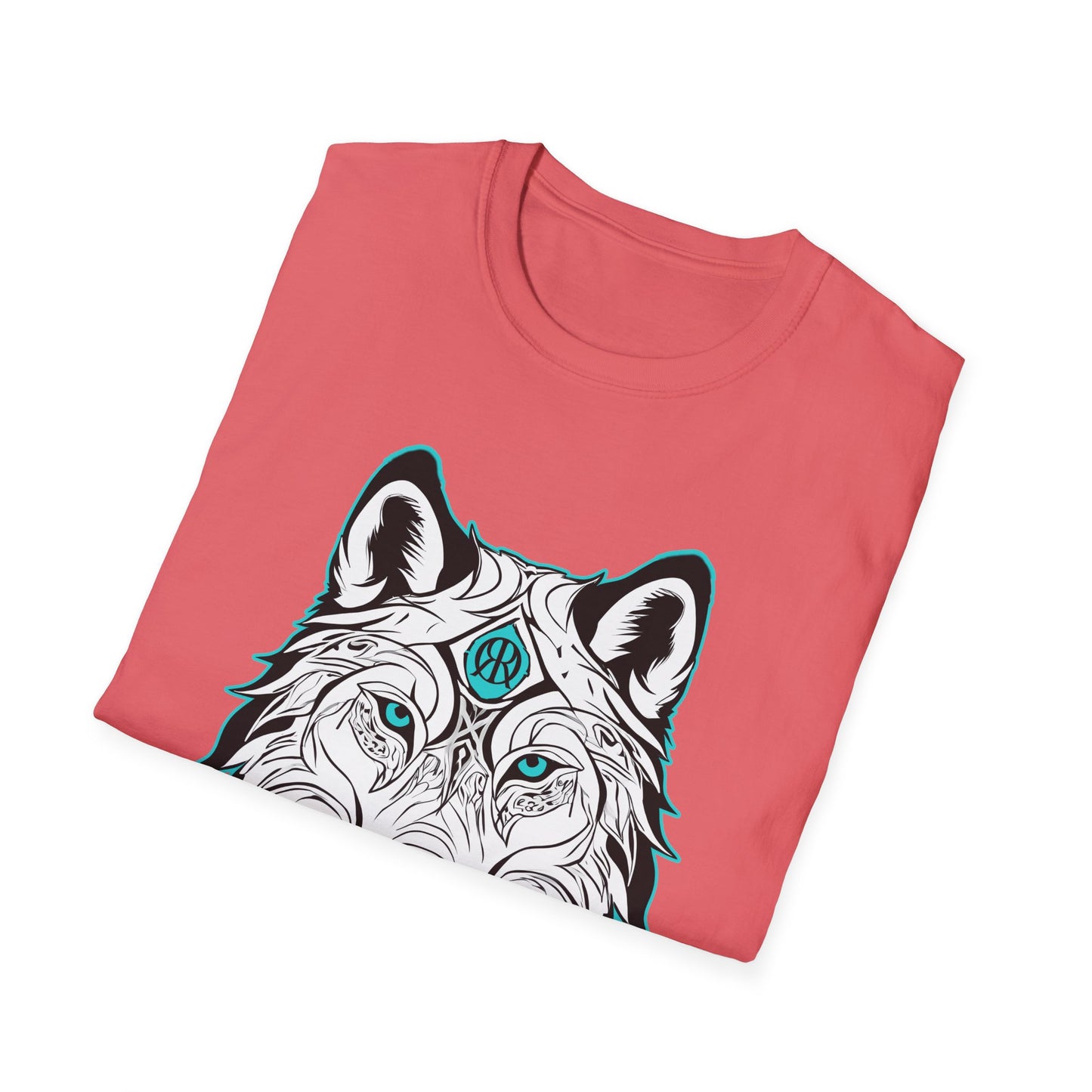 Mystical Wolf Unisex Softstyle T-Shirt - Boho Chic Graphic Tee