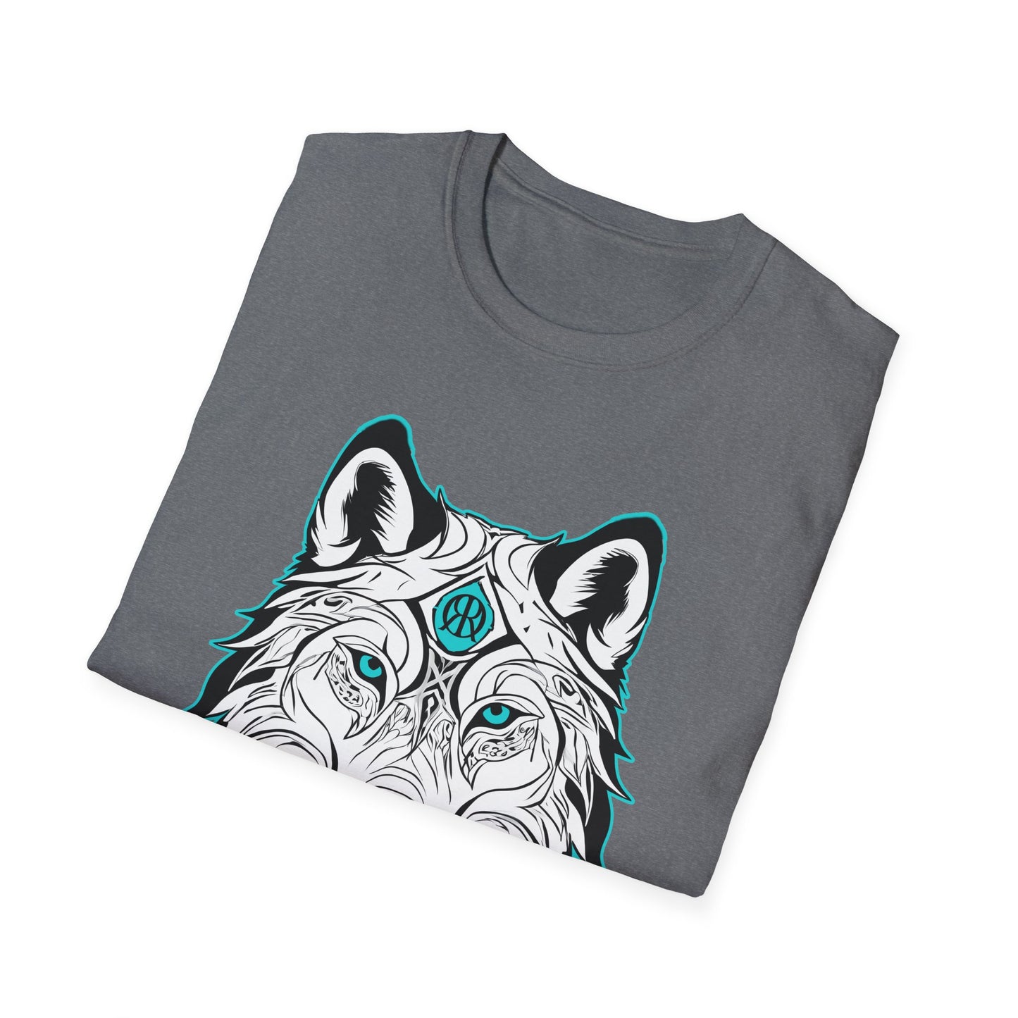 Mystical Wolf Unisex Softstyle T-Shirt - Boho Chic Graphic Tee