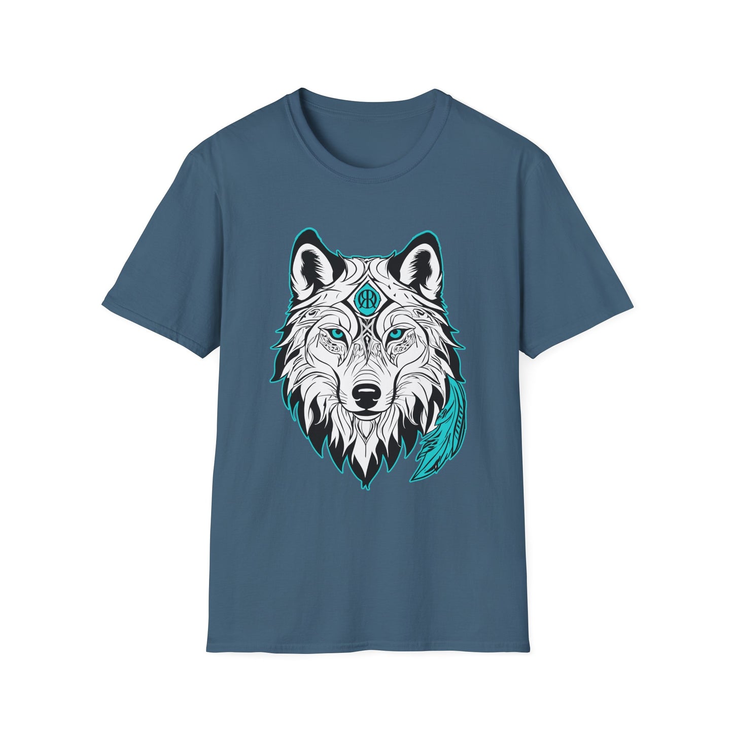 Mystical Wolf Unisex Softstyle T-Shirt - Boho Chic Graphic Tee