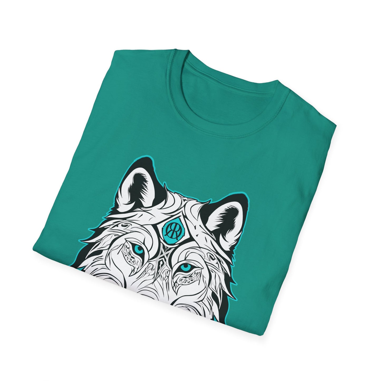 Mystical Wolf Unisex Softstyle T-Shirt - Boho Chic Graphic Tee