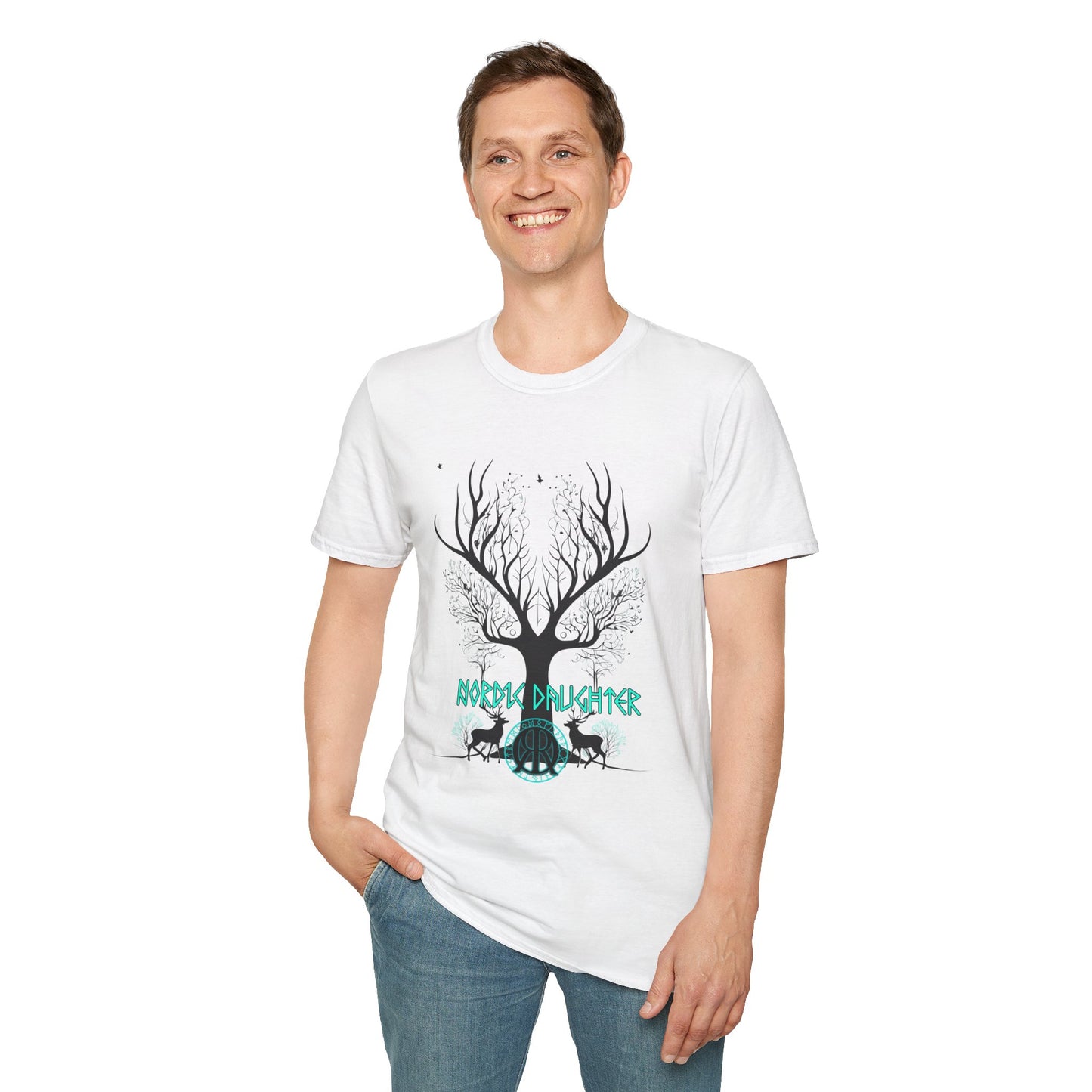 Nordic Daughter Unisex Softstyle T-Shirt - Nature-Inspired Design