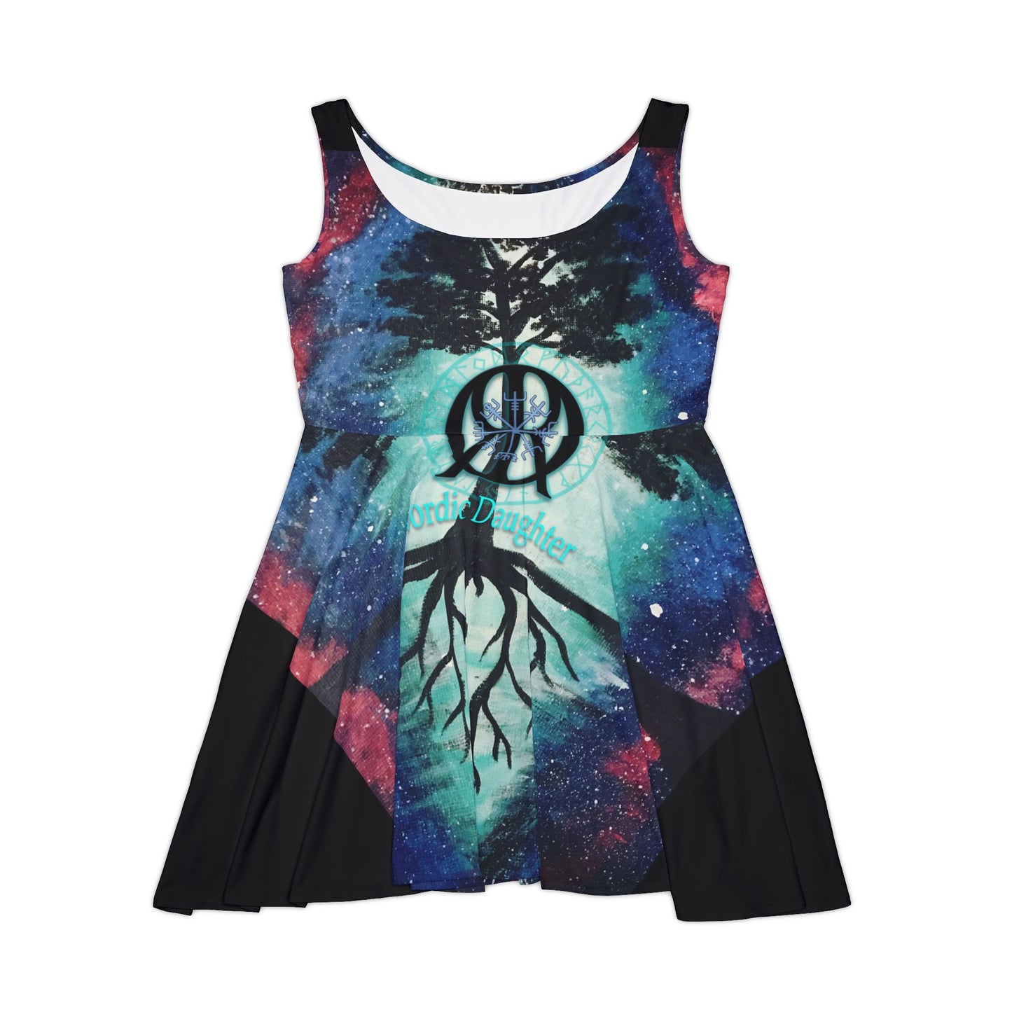 Cosmic Valkyrie Skater Dress, Space Themed Dress, Women's Galactic Dress, Fantasy Fashion, Unique Summer Dress