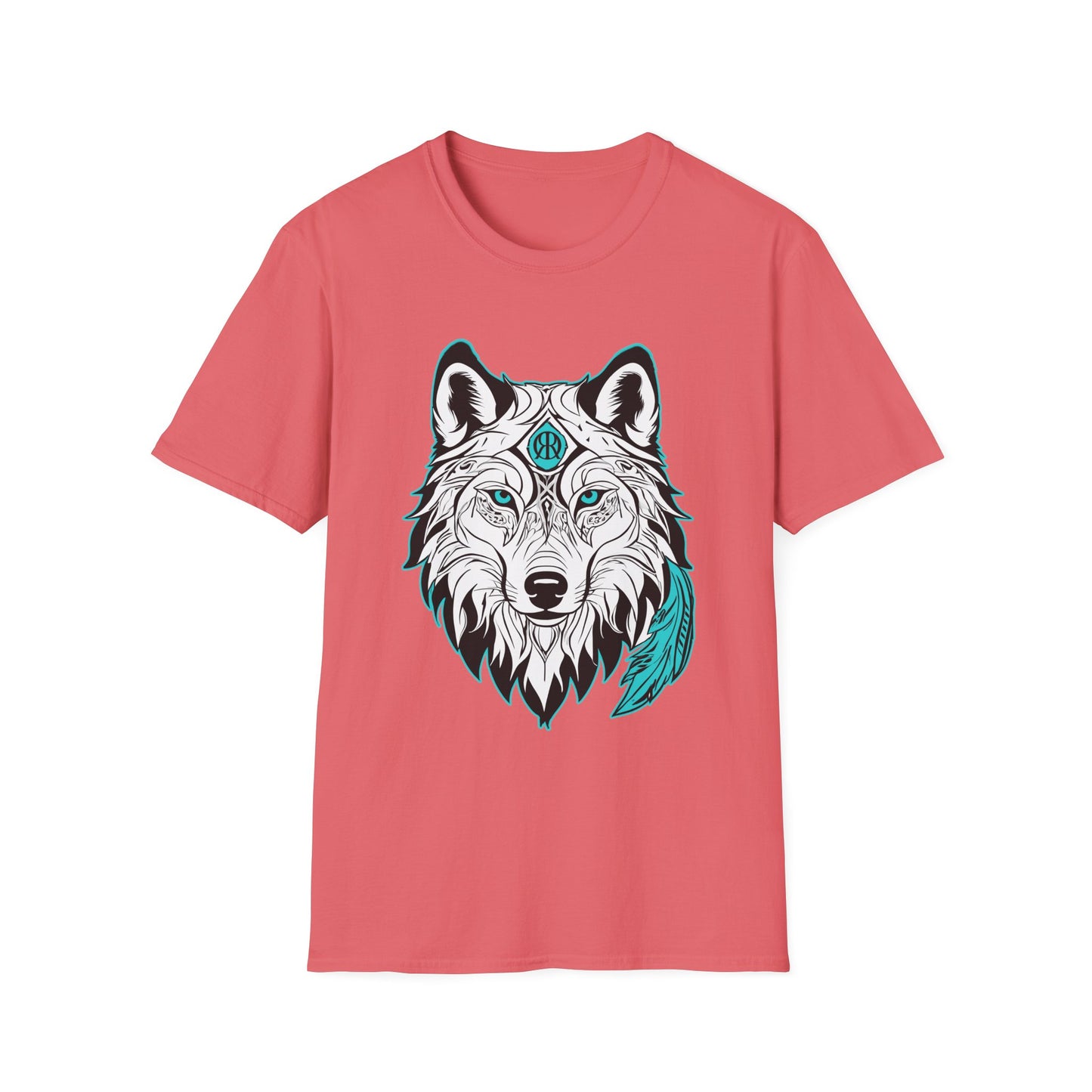 Mystical Wolf Unisex Softstyle T-Shirt - Boho Chic Graphic Tee